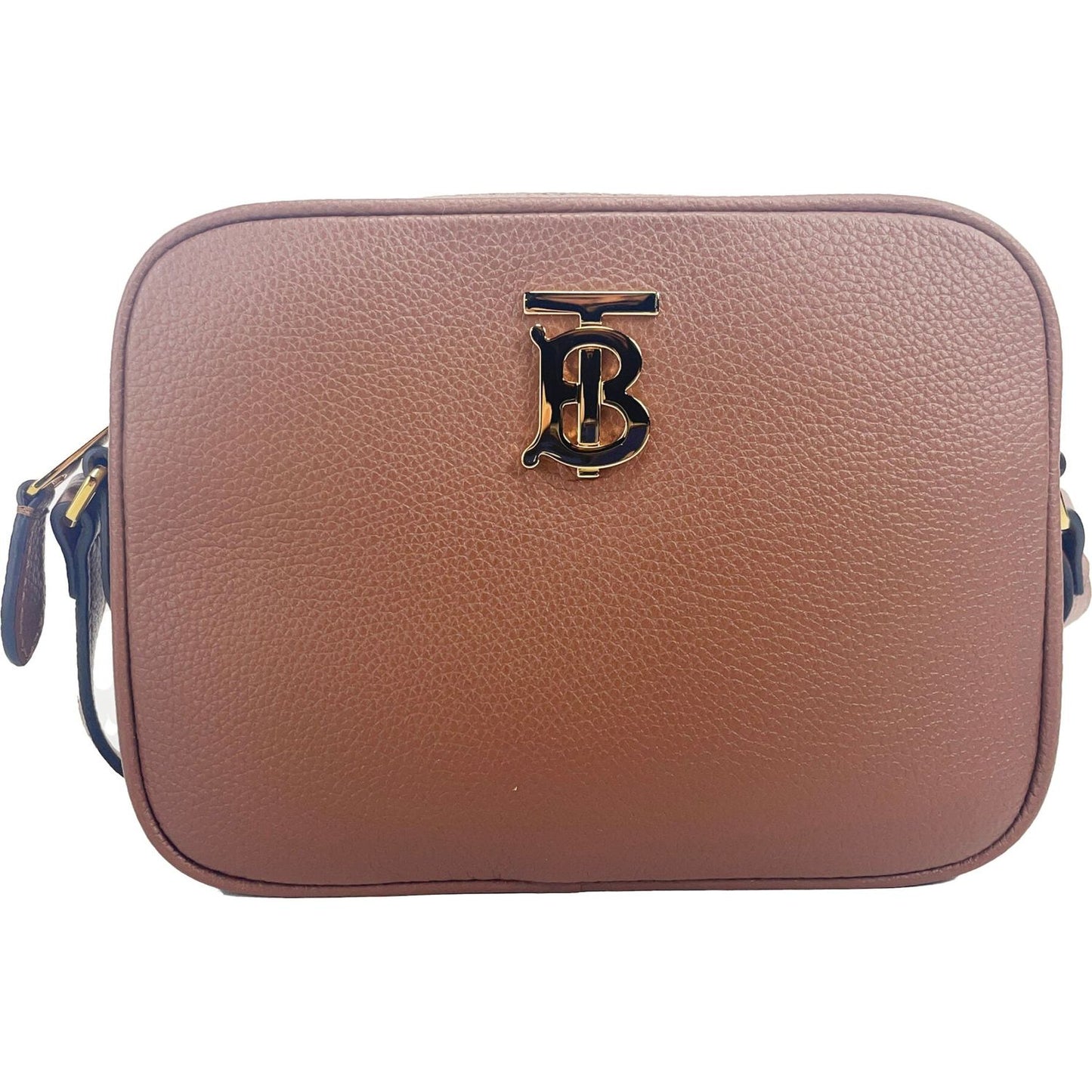 Burberry Small Leather Tan Camera Crossbody TB Logo Bag Burberry