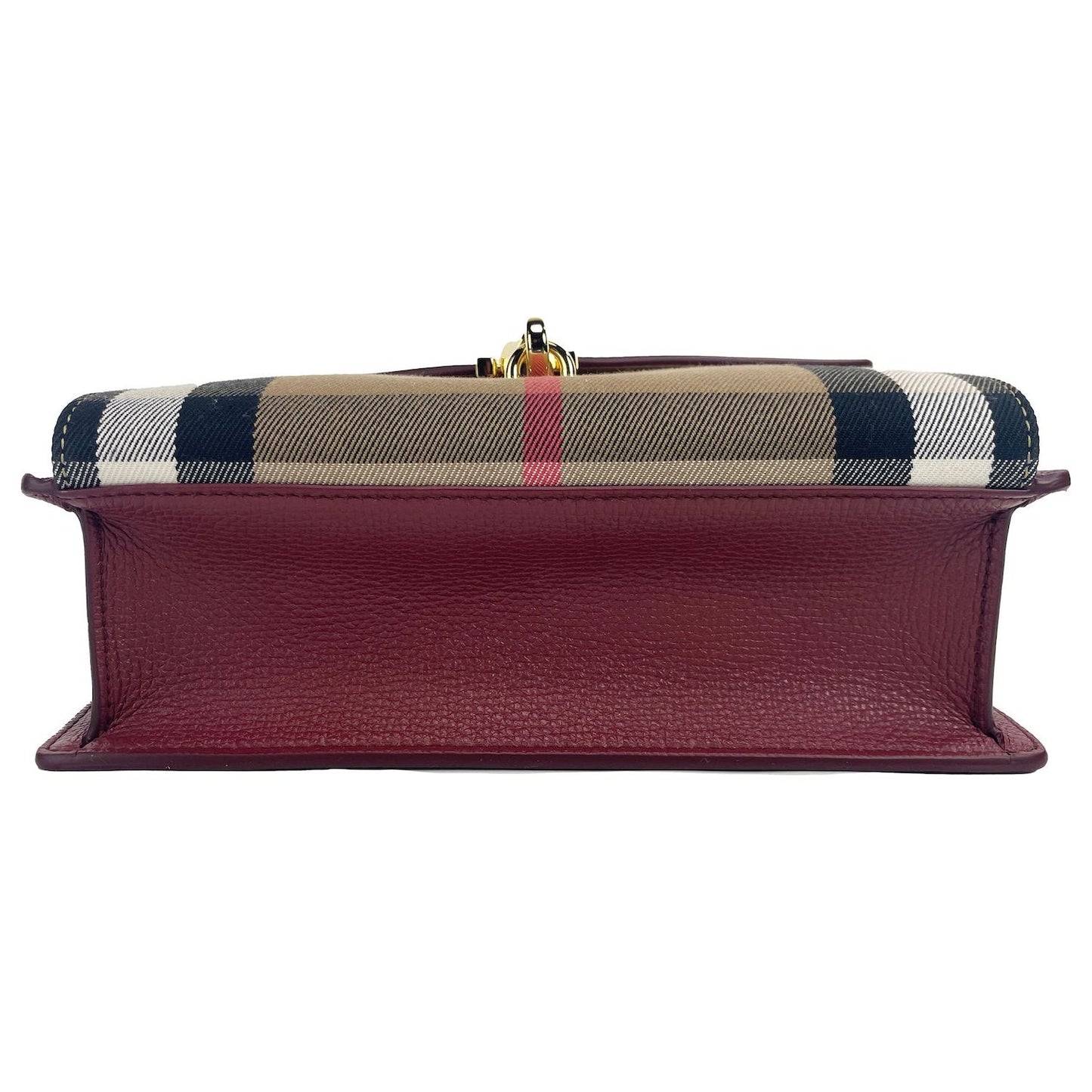 Burberry Macken Small Crimson House Check Leather Crossbody Bag Burberry