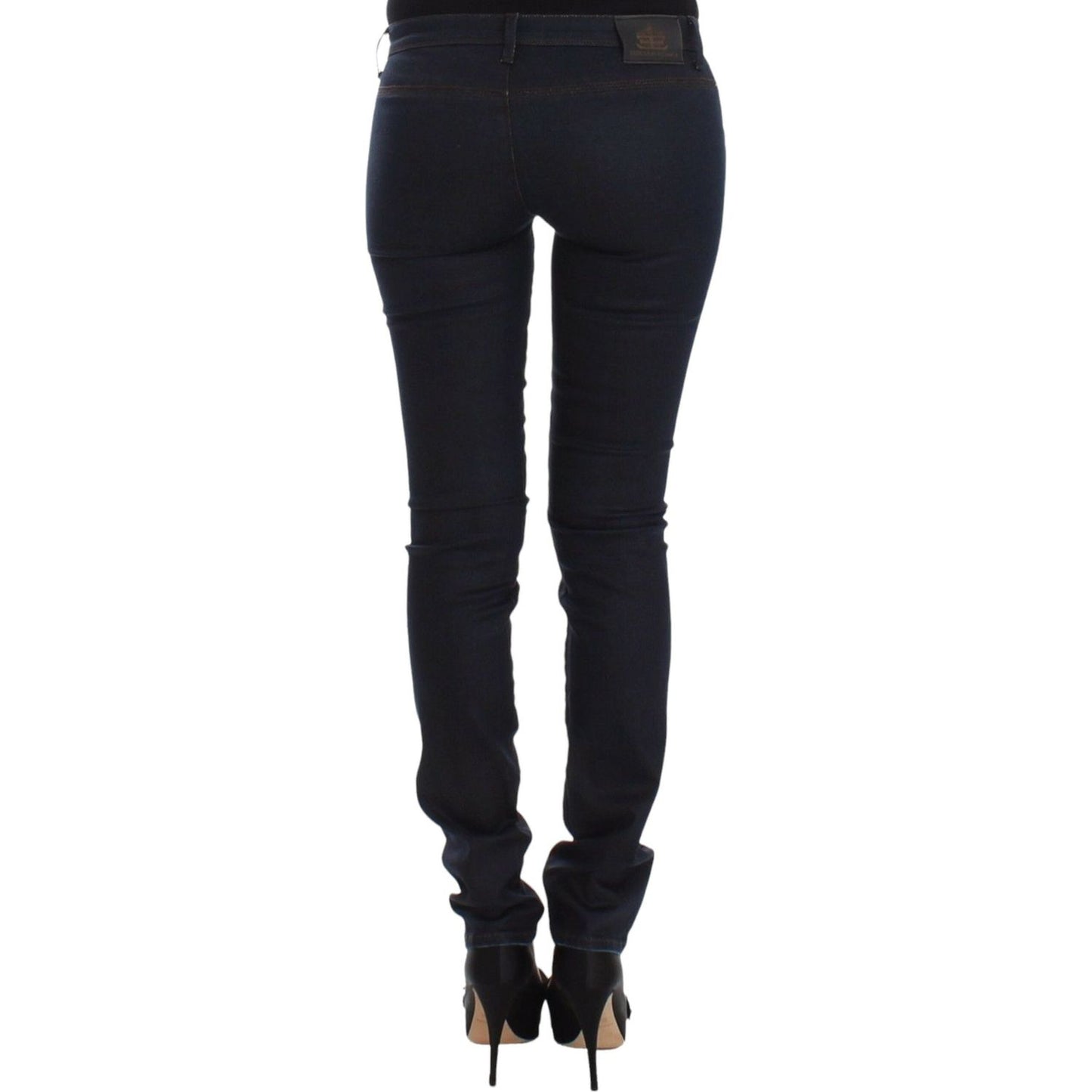 Ermanno Scervino Chic Dark Blue Slim Jeans for Elegant Style Ermanno Scervino