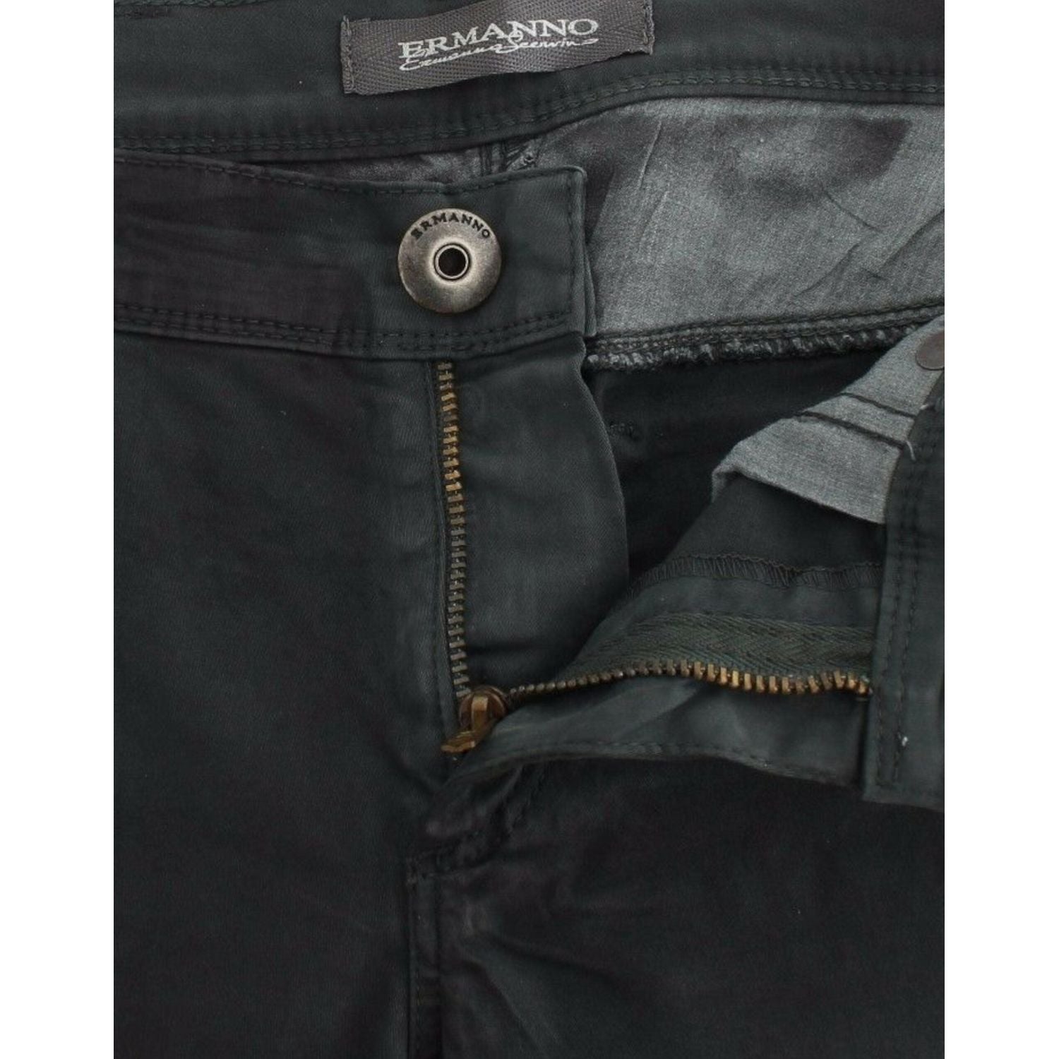 Ermanno Scervino Green Slim Jeans Denim Pants Straight Leg Stretch