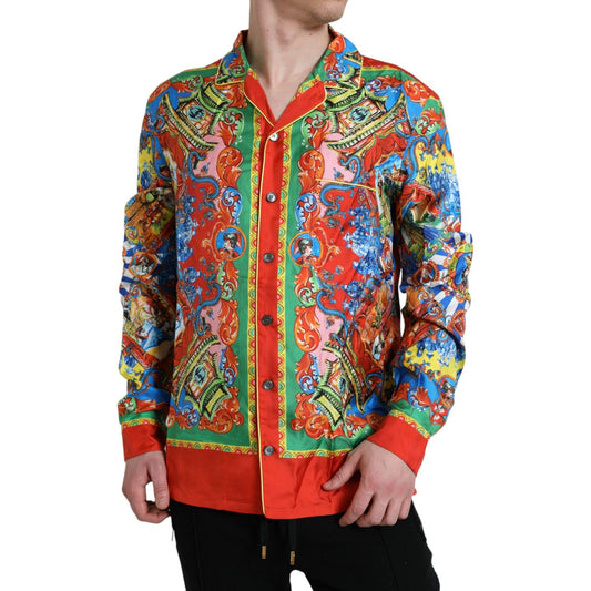 Dolce & Gabbana Multicolor Patterned Button Down Casual Shirt Dolce & Gabbana