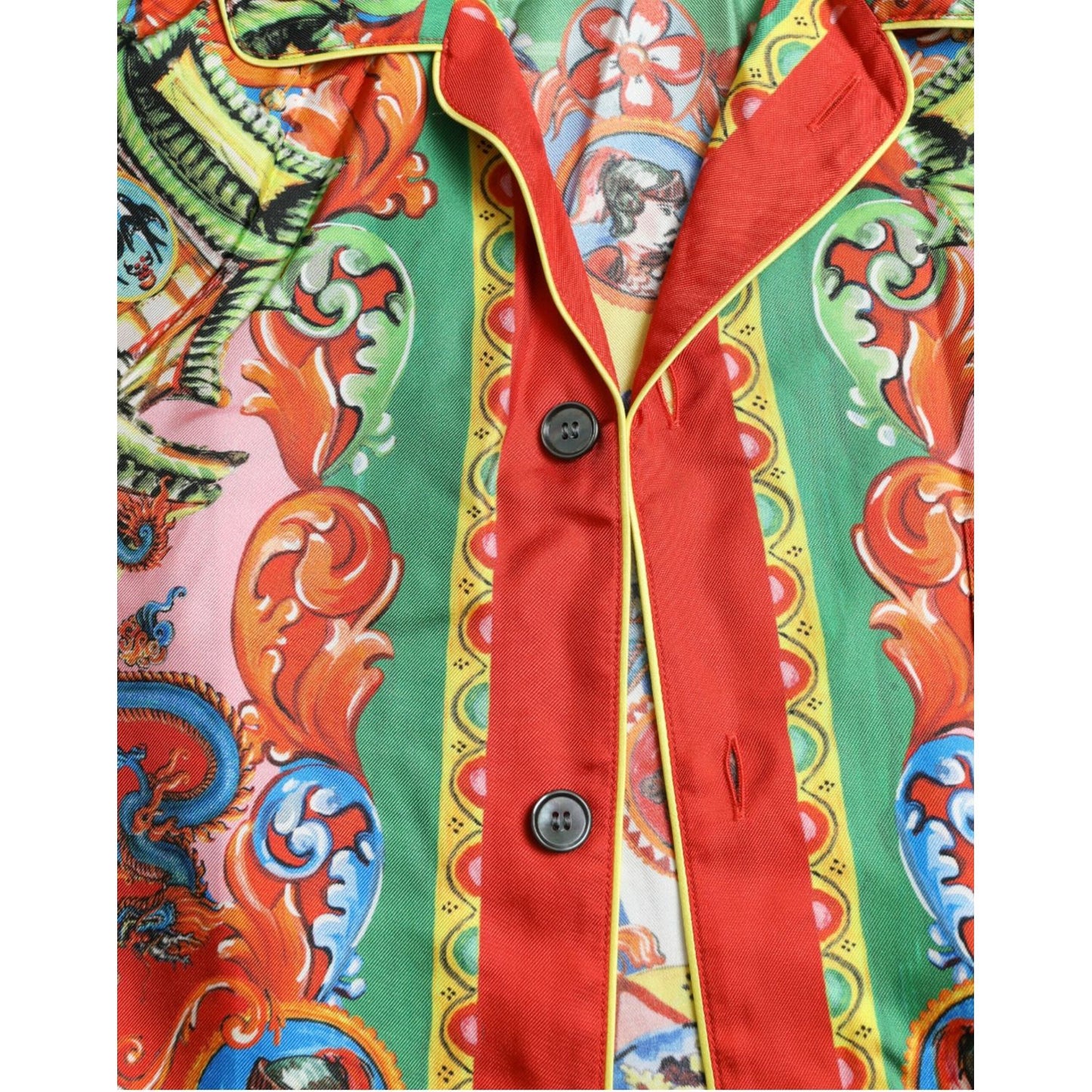 Dolce & Gabbana Multicolor Patterned Button Down Casual Shirt Dolce & Gabbana