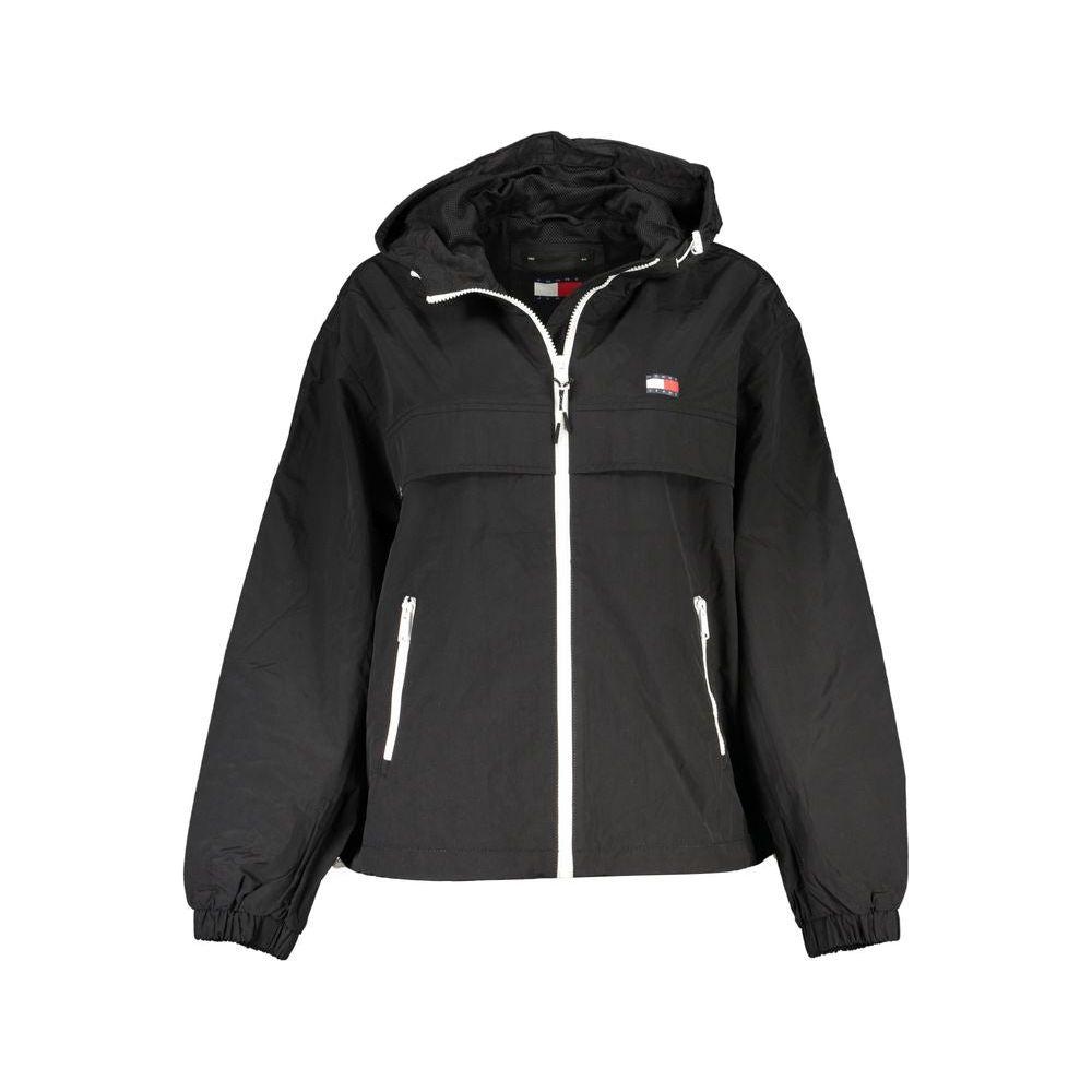 Tommy Hilfiger Black Polyamide Jackets & Coat Tommy Hilfiger