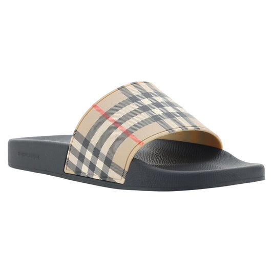 Burberry Brown Rubber Slides Sandals Burberry