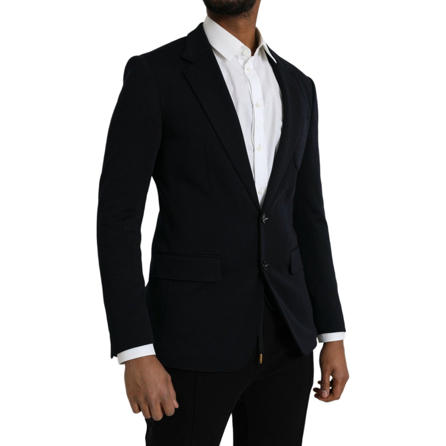 Dolce & Gabbana Black Wool Notch Single Breasted Coat Blazer Dolce & Gabbana