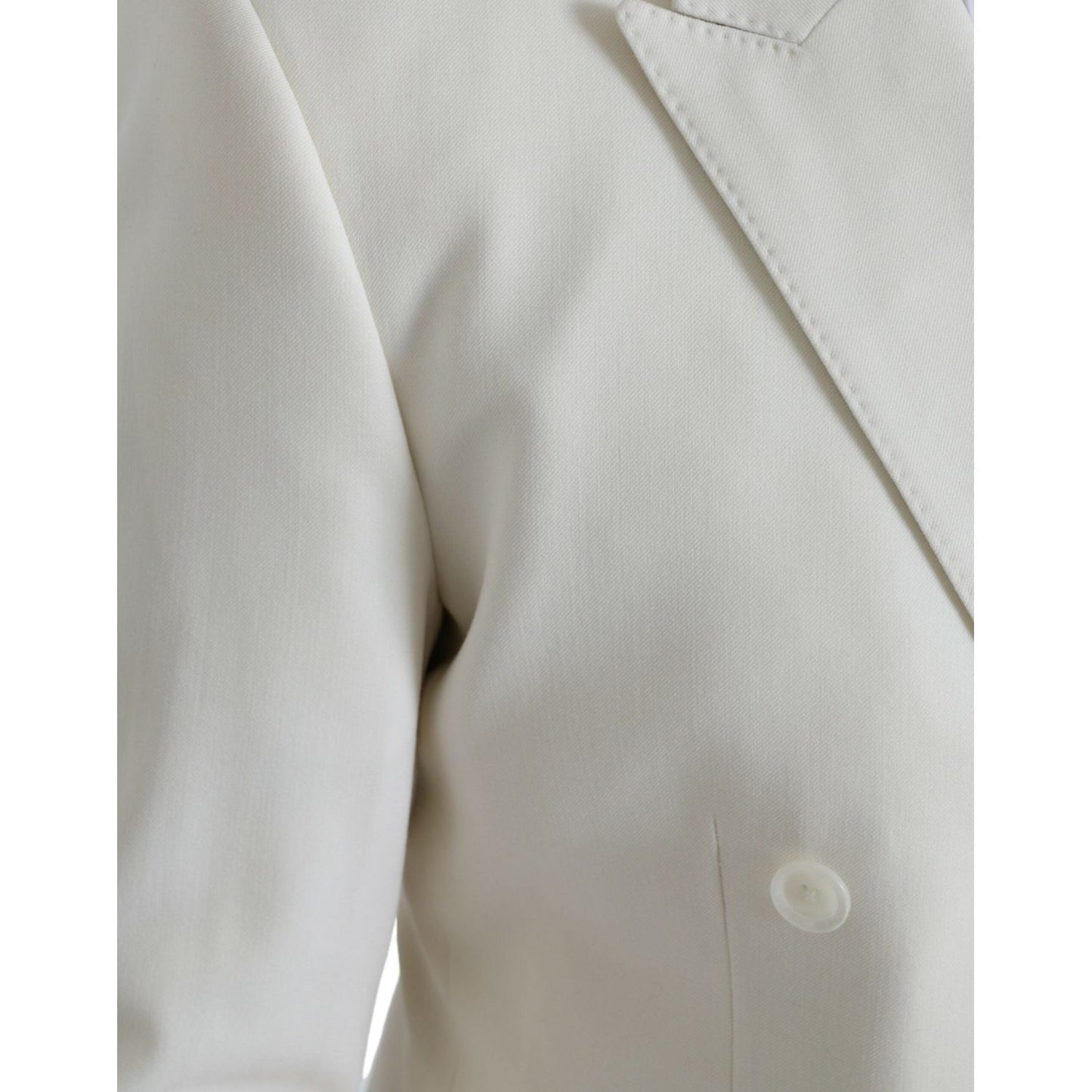 Dolce & Gabbana White Wool MARTINI Double Breasted Blazer Dolce & Gabbana