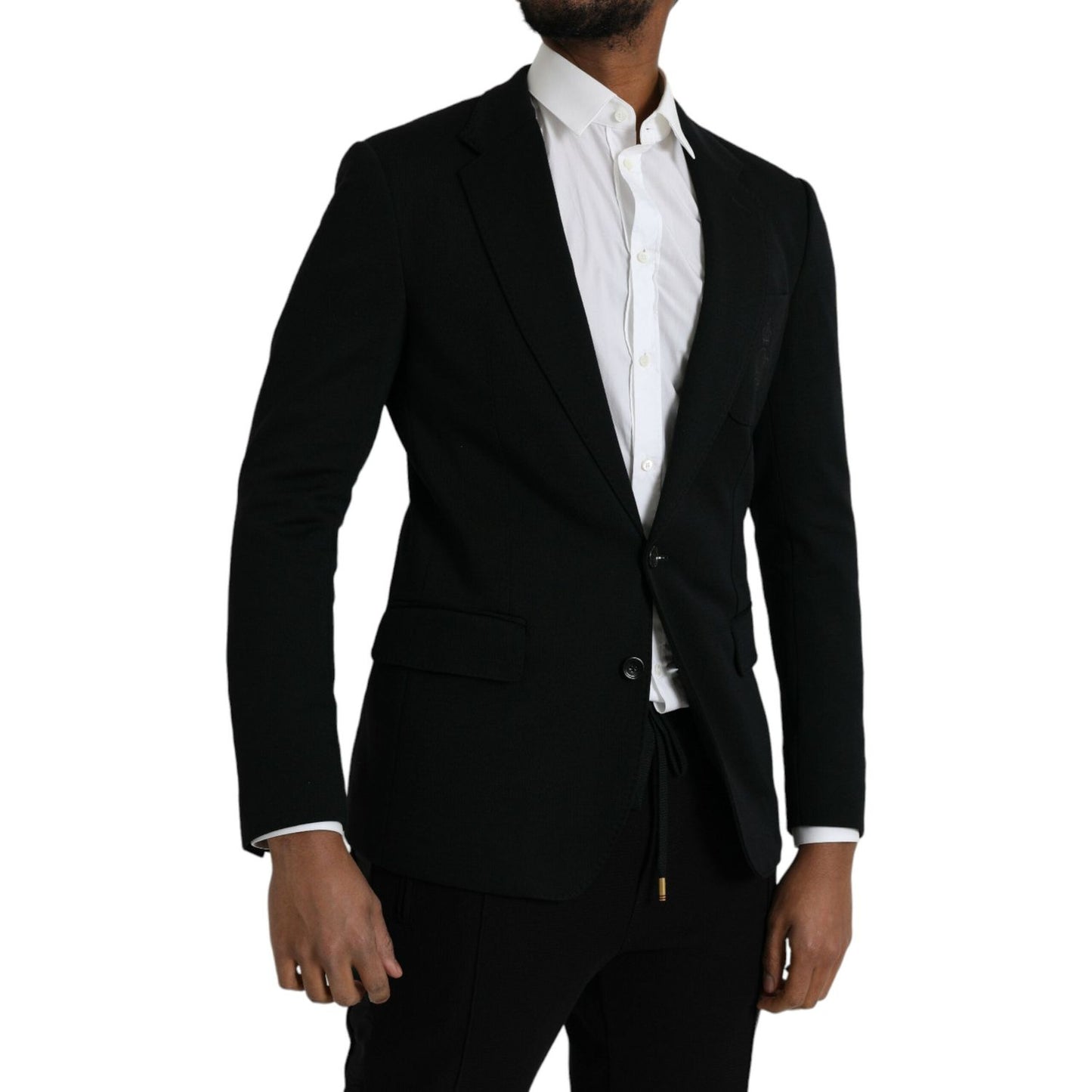 Dolce & Gabbana Black Wool 2 Piece Single Breasted Suit Dolce & Gabbana