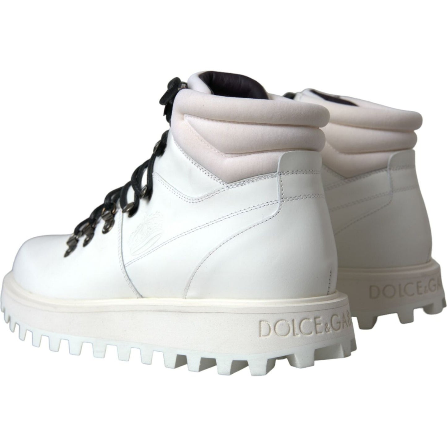 Dolce & Gabbana White Vulcano Trekking Men Ankle Boots Shoes Dolce & Gabbana