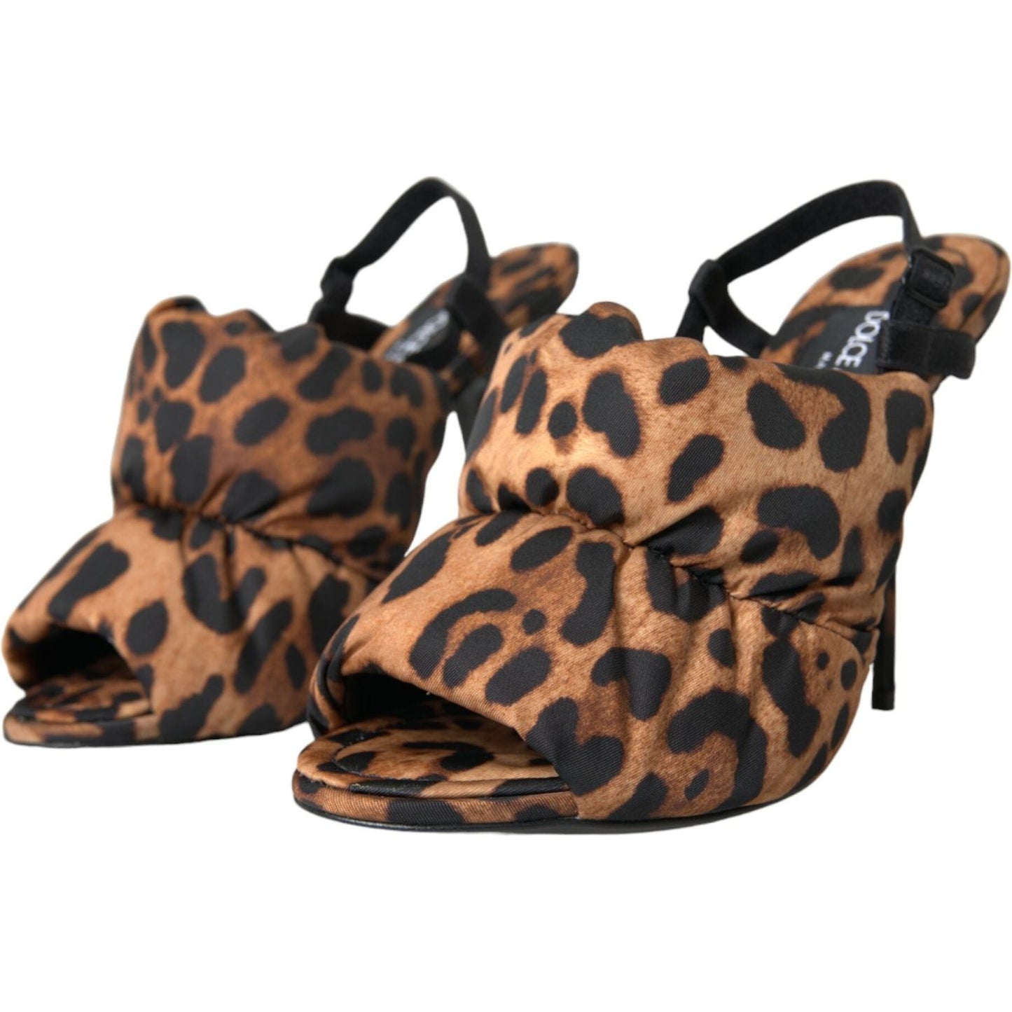 Dolce & Gabbana Brown Leopard Slingback Heels Sandals Shoes Dolce & Gabbana