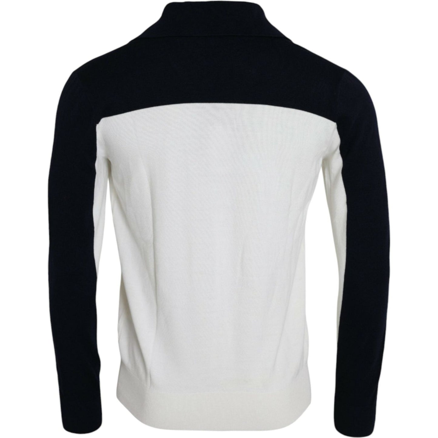 Dolce & Gabbana White Black SICILIA Henley Shirt Pullover Sweater Dolce & Gabbana