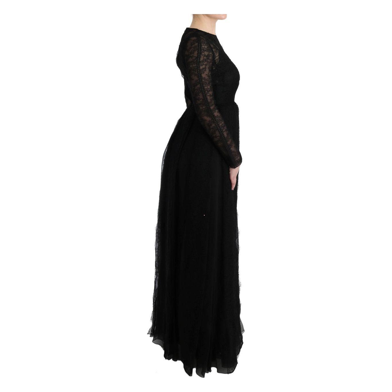 Dolce & Gabbana Elegant Black Sheath Long Sleeve Dress Dolce & Gabbana