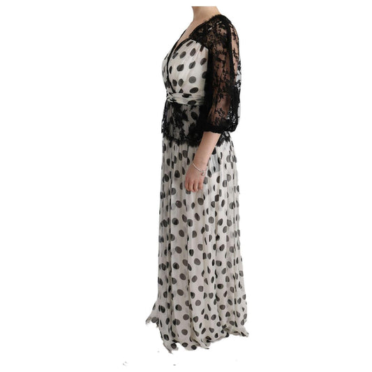 Dolce & Gabbana Elegant Polka Dotted Full Length Gown Dolce & Gabbana