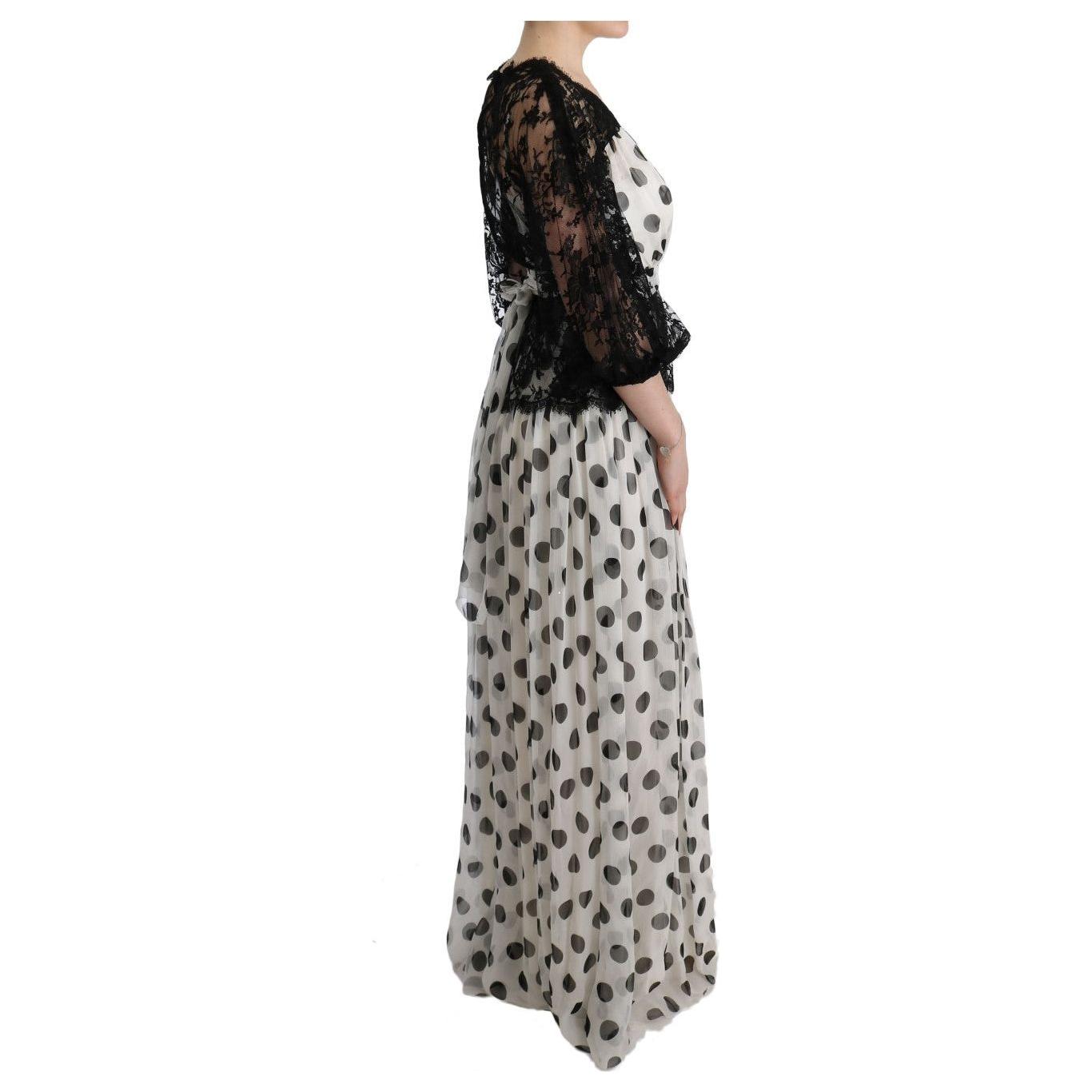 Dolce & Gabbana Elegant Polka Dotted Full Length Gown Dolce & Gabbana