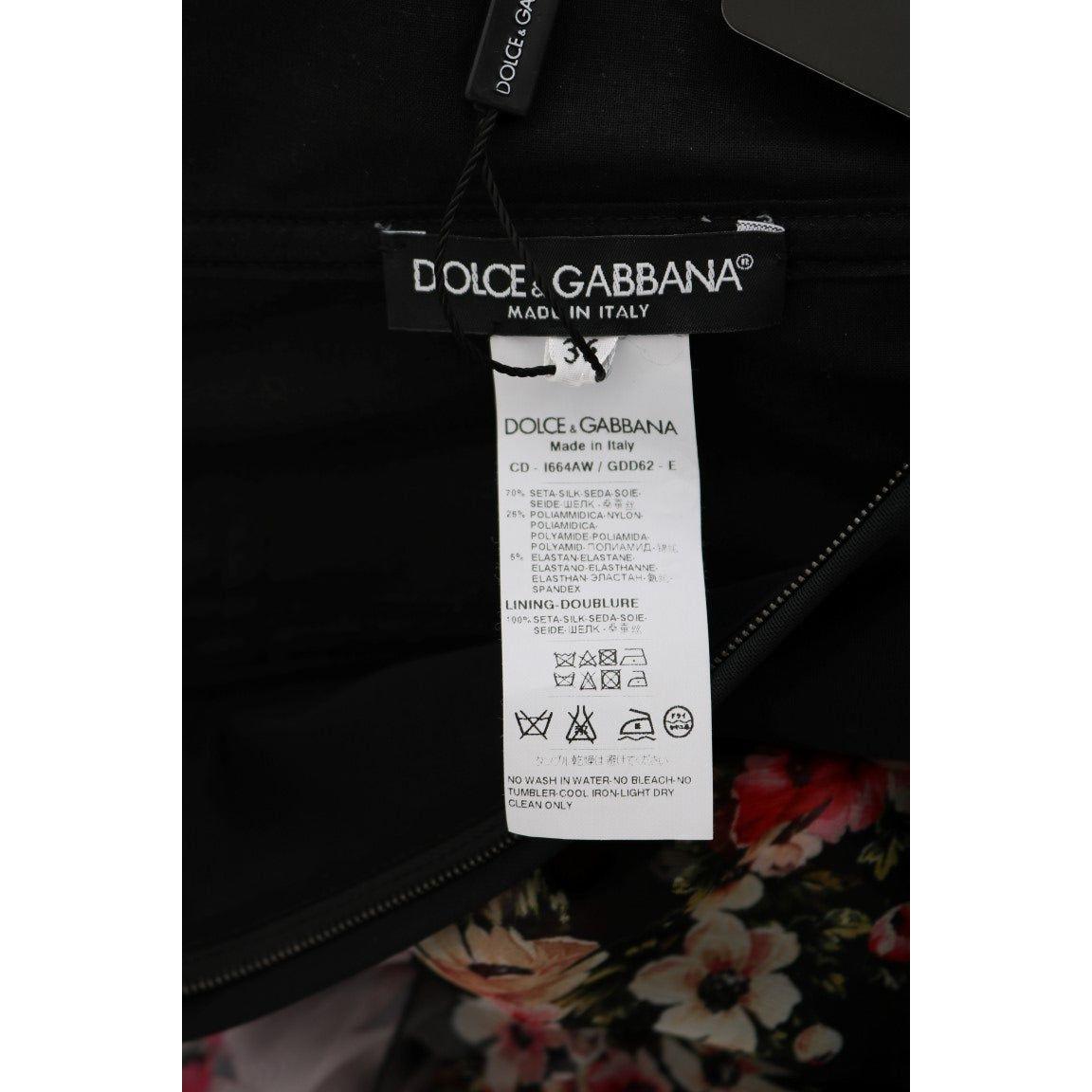 Dolce & Gabbana Elegant Floral Shift Dress in Multicolor Silk Blend Dolce & Gabbana