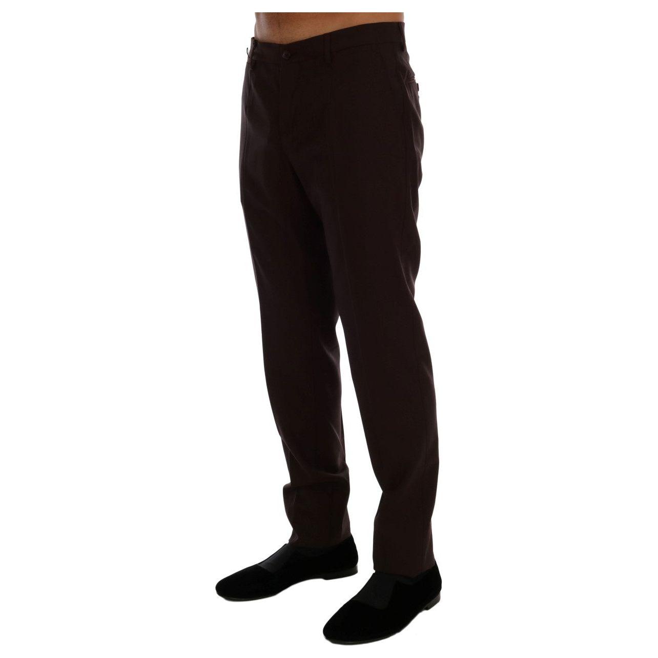 Dolce & Gabbana Elegant Slim Fit Formal Trousers in Purple Dolce & Gabbana