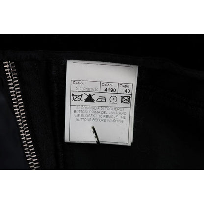 Ermanno Scervino Black Viscose Blend Velvet Cropped Pants