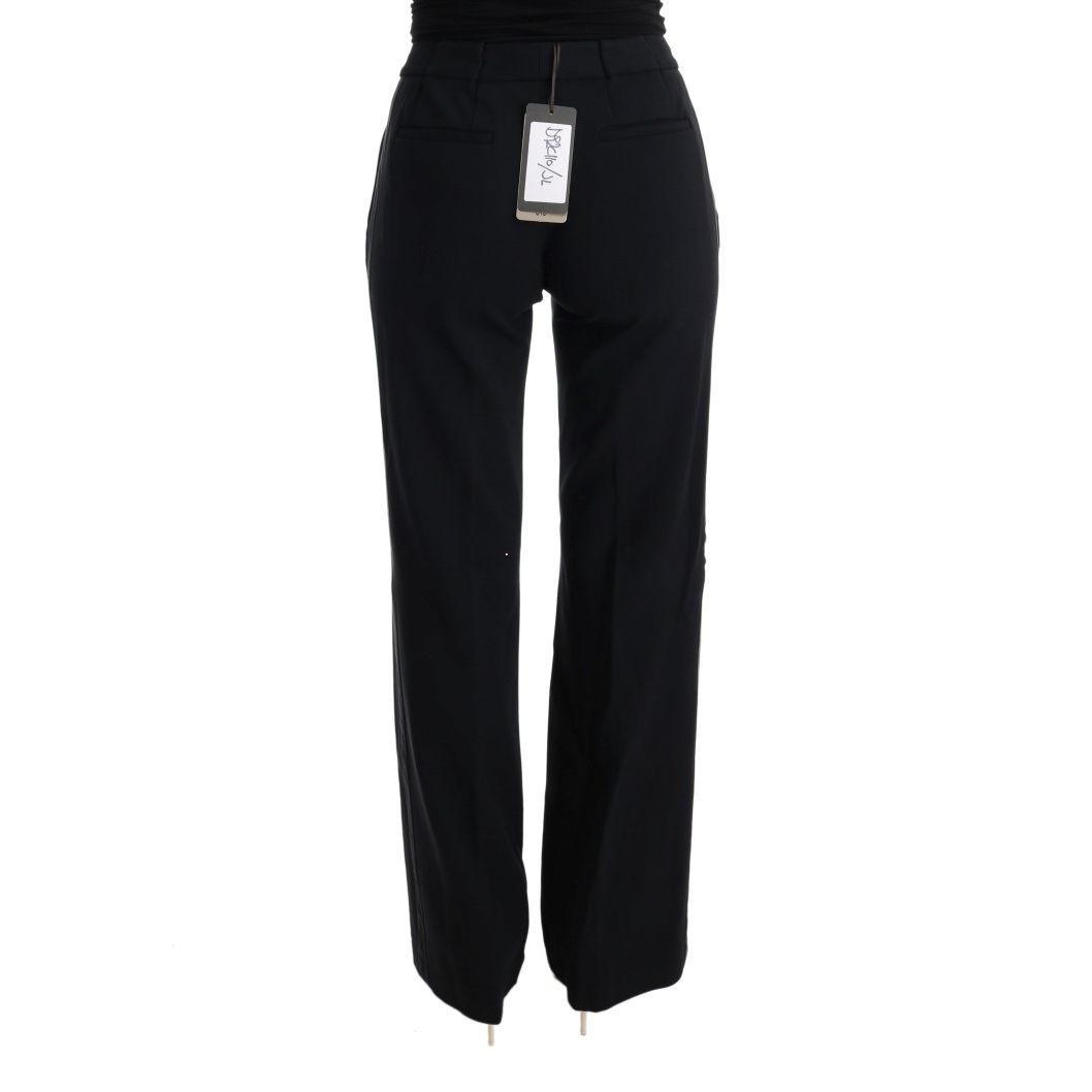 Ermanno Scervino Black Viscose Flare Bootcut Pants