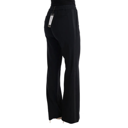 Ermanno Scervino Black Viscose Flare Bootcut Pants