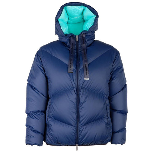 Centogrammi Elegant Blue Feather Down Jacket Centogrammi