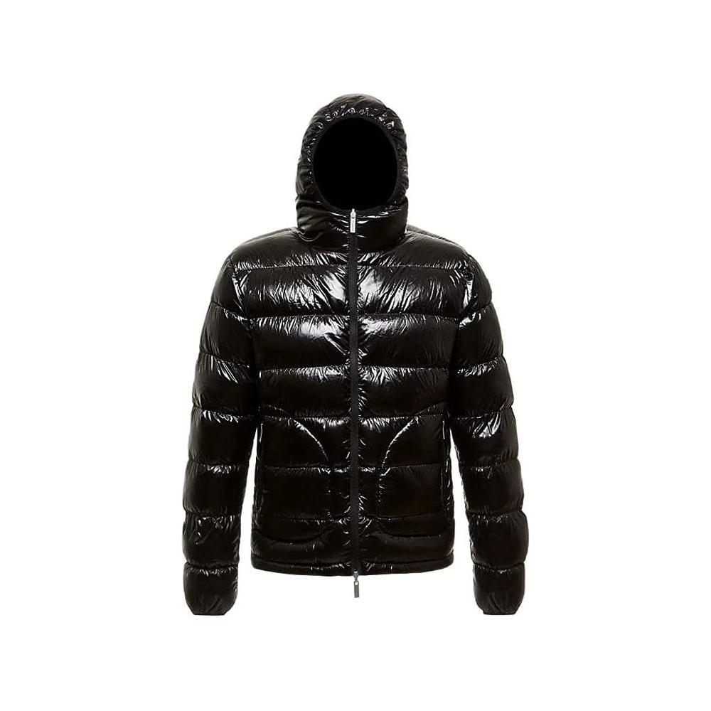 Centogrammi Reversible Hooded Down Jacket in Brown and Black Centogrammi