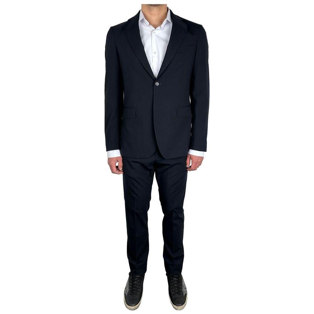 Aquascutum Elegant Navy Blue Two-Piece Suit Aquascutum