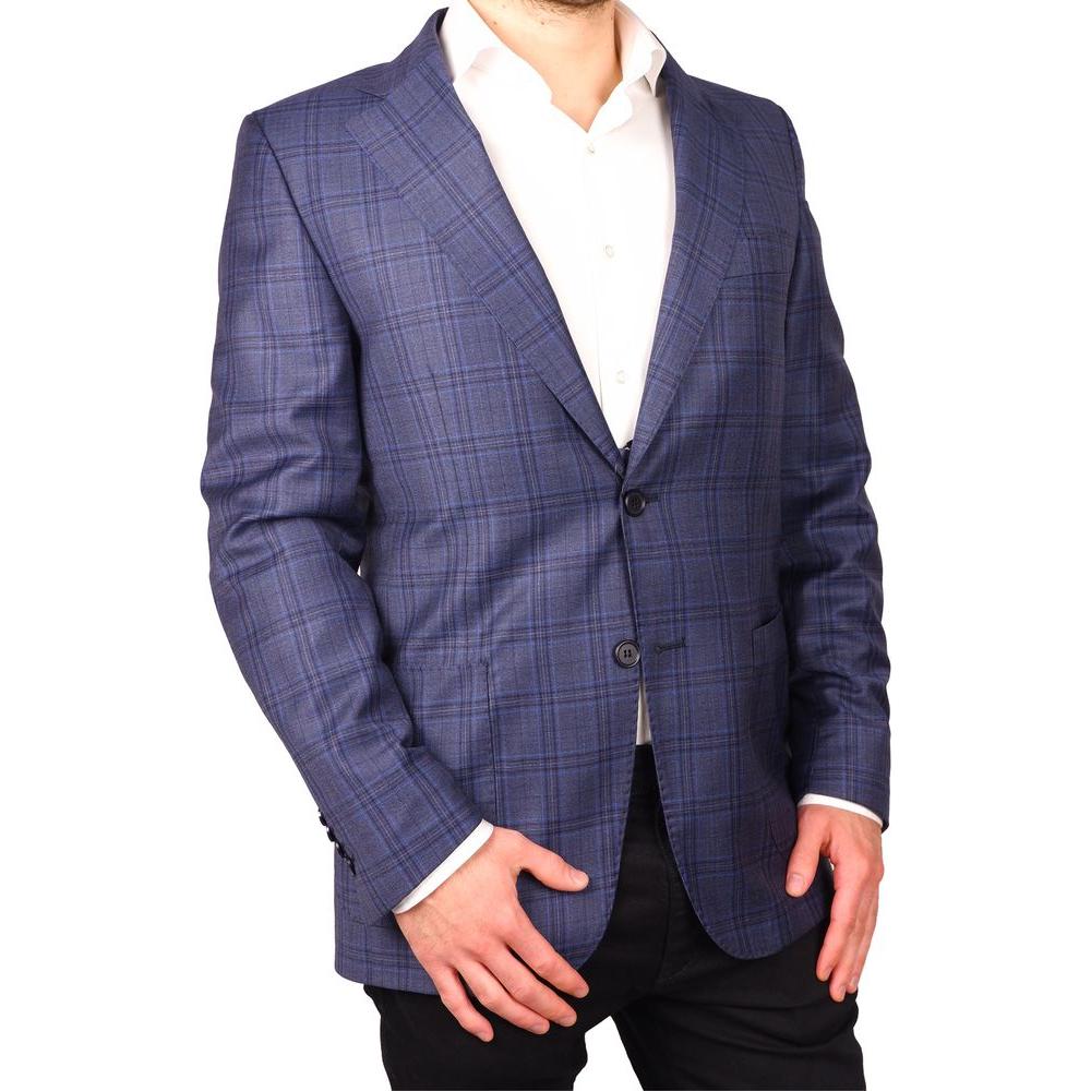 Made in Italy Light Blue Wool Vergine Blazer