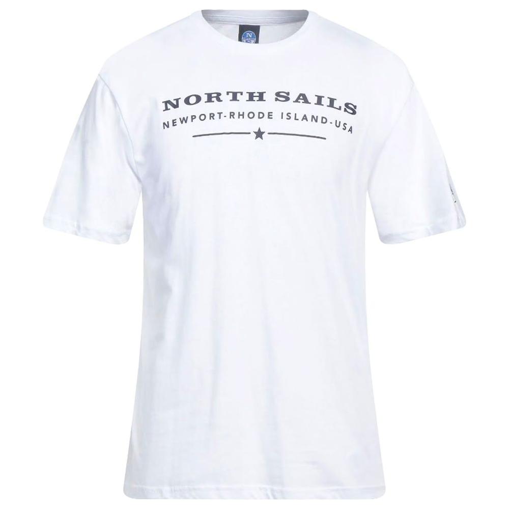 North Sails Elegant White Cotton Tee with Chest Print North Sails