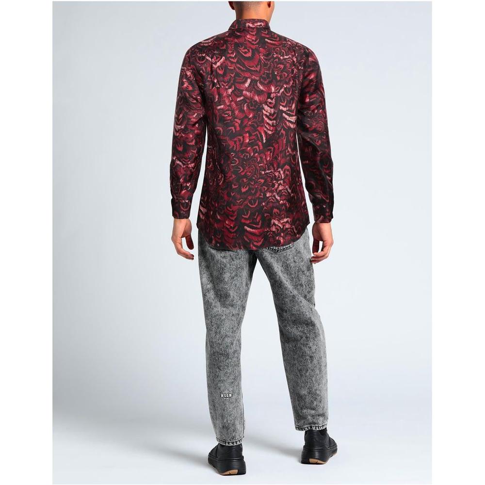 Dolce & Gabbana Red Silk Men Shirt Dolce & Gabbana