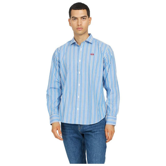 La Martina Elegant Striped Cotton Poplin Shirt La Martina