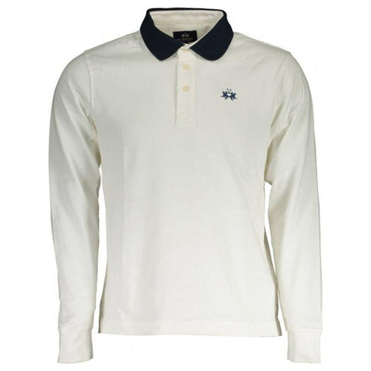 La Martina Elegant Embroidered White Jersey Polo Shirt La Martina