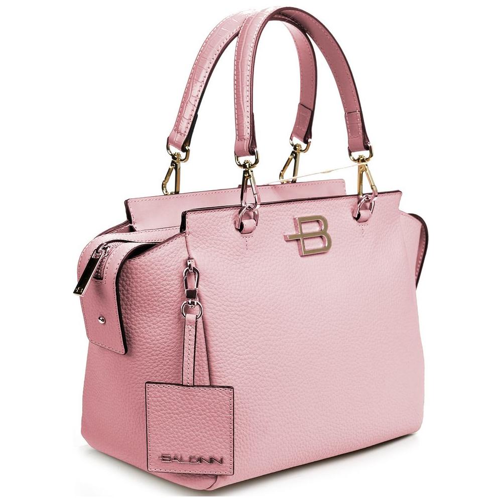 Baldinini Trend Chic Pink Textured Calfskin Handbag Baldinini Trend