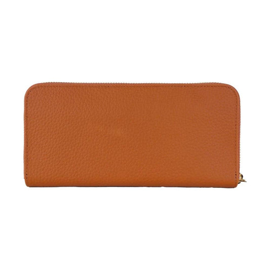 Baldinini Trend Elegant Orange Leather Wallet with Zipper Baldinini Trend