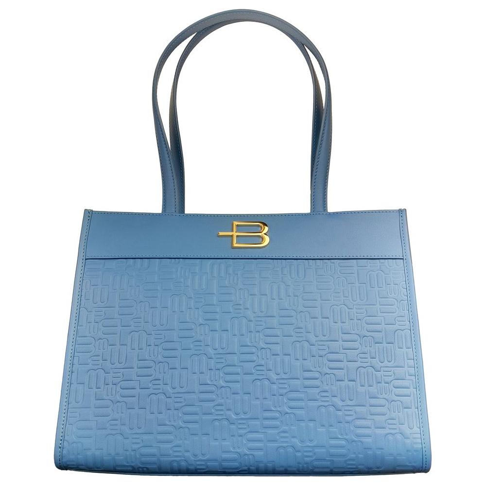 Baldinini Trend Elegant Light Blue Shopping Bag with Logo Motif Baldinini Trend