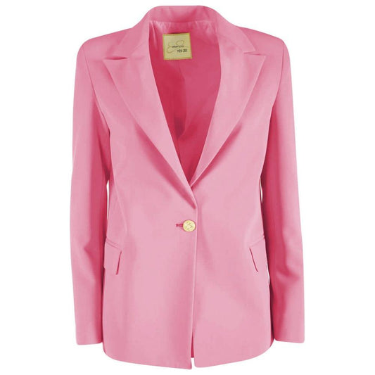 Yes Zee Pink Polyester Women Blazer Yes Zee