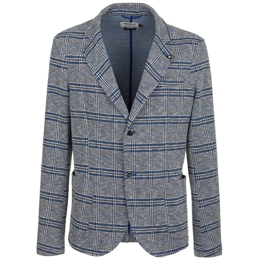 Fred Mello Chic Cotton Blend Checked Jacket Fred Mello