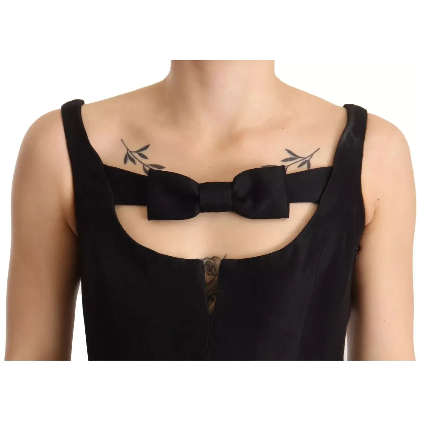 Dsquared² Black Embellish Sleeveless Ribbon Floor Length Dress Dsquared²