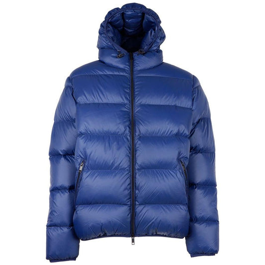 Centogrammi Sleek Blue Nylon Down Jacket Centogrammi