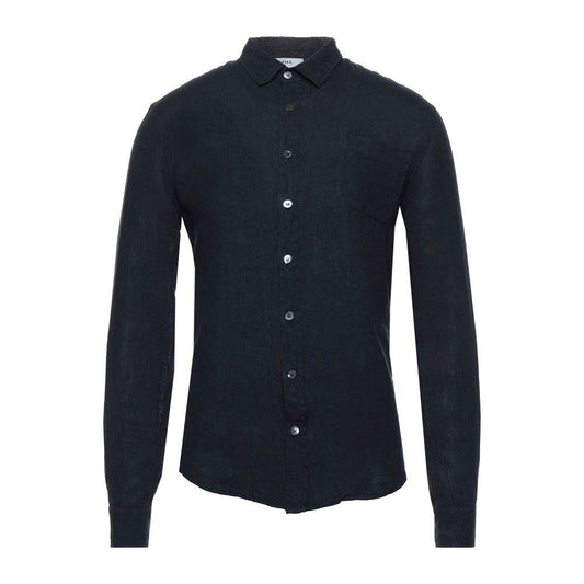 Alpha Studio Midnight Blue Linen Shirt - Italian Craftsmanship Alpha Studio