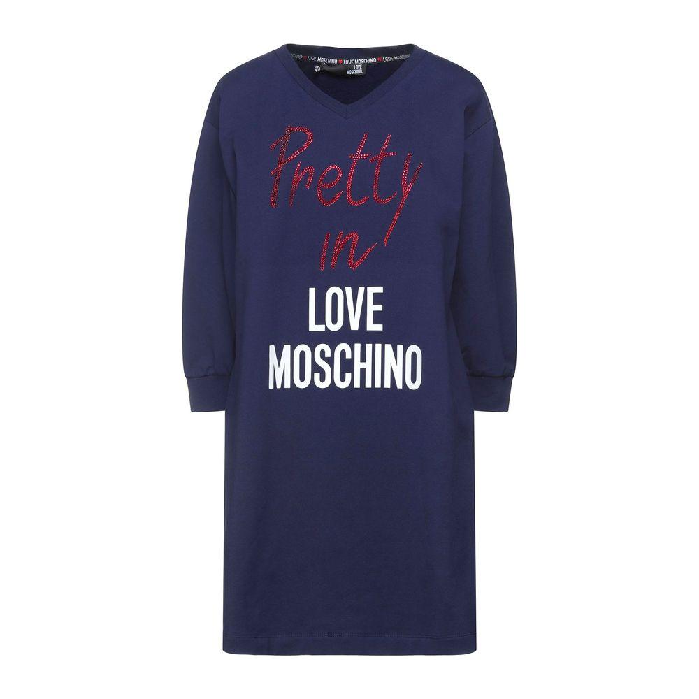 Love Moschino Blue Cotton Women Dress Love Moschino