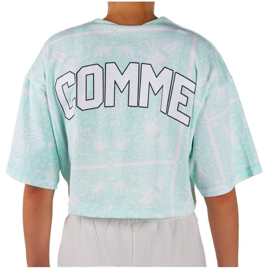 Comme Des Fuckdown Abstract Logo Print Green Tee Comme Des Fuckdown