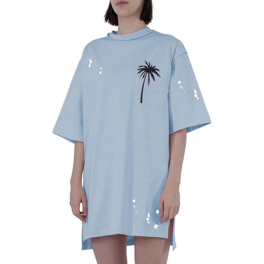 Comme Des Fuckdown Light Blue Cotton Women Dress Comme Des Fuckdown