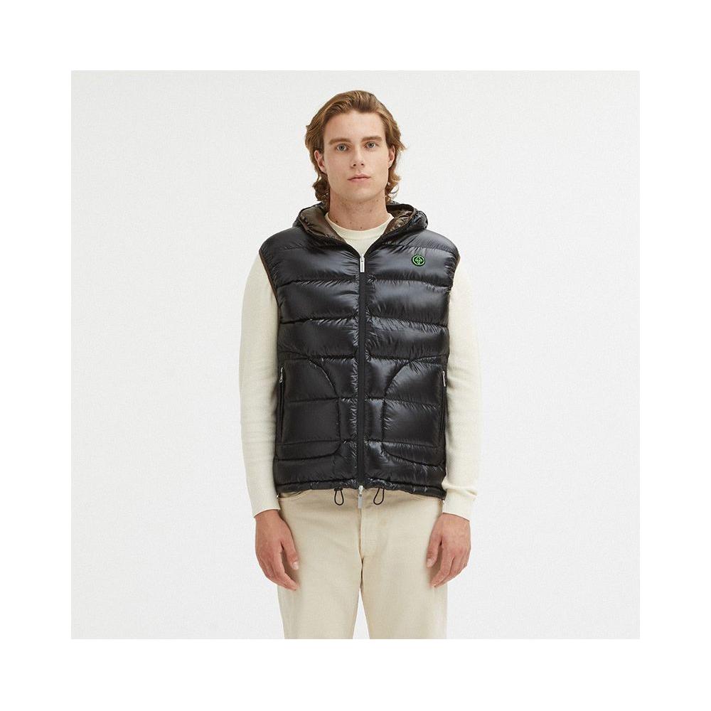 Centogrammi Brown Nylon Men's Reversible Vest Centogrammi