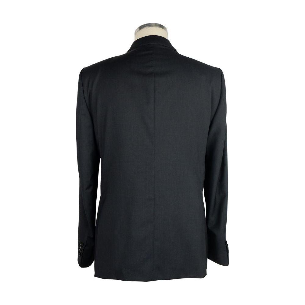 Made in Italy Black Wool Men Suit Made in Italy