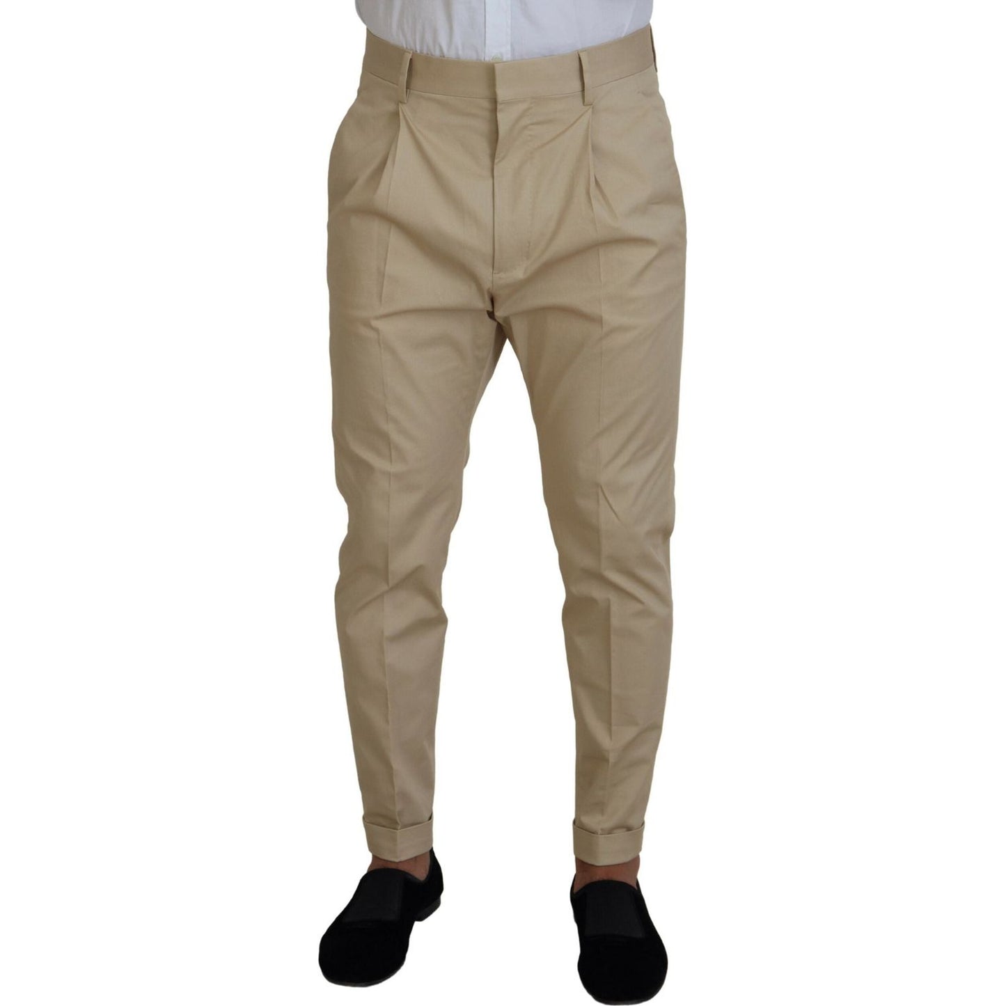 Dsquared² Beige Cotton Single Breasted 2 Piece CIPRO Suit Dsquared²