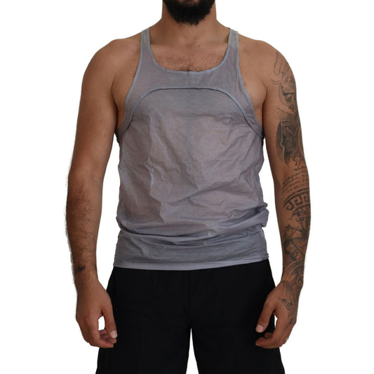 Dsquared² Light Gray Cotton Sleeveless Tank Men Top T-shirt