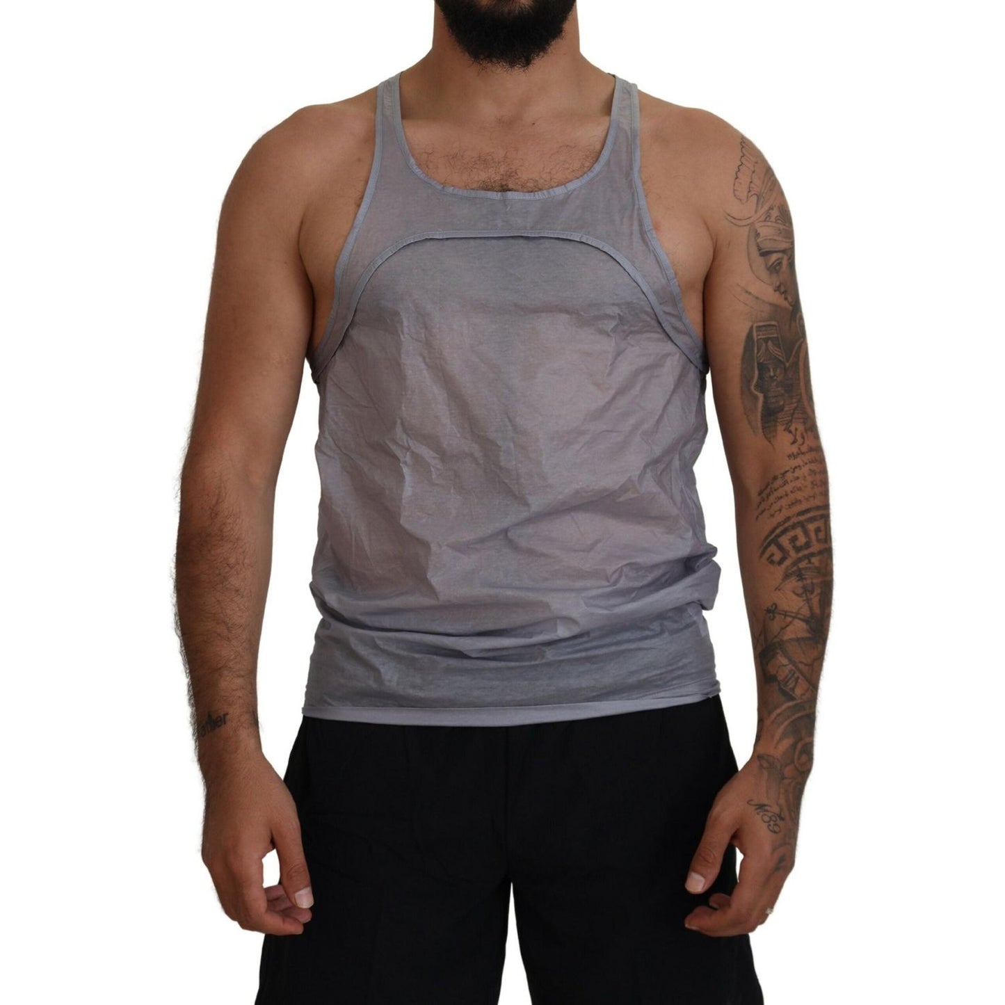 Dsquared² Light Gray Cotton Sleeveless Tank Men Top T-shirt Dsquared²