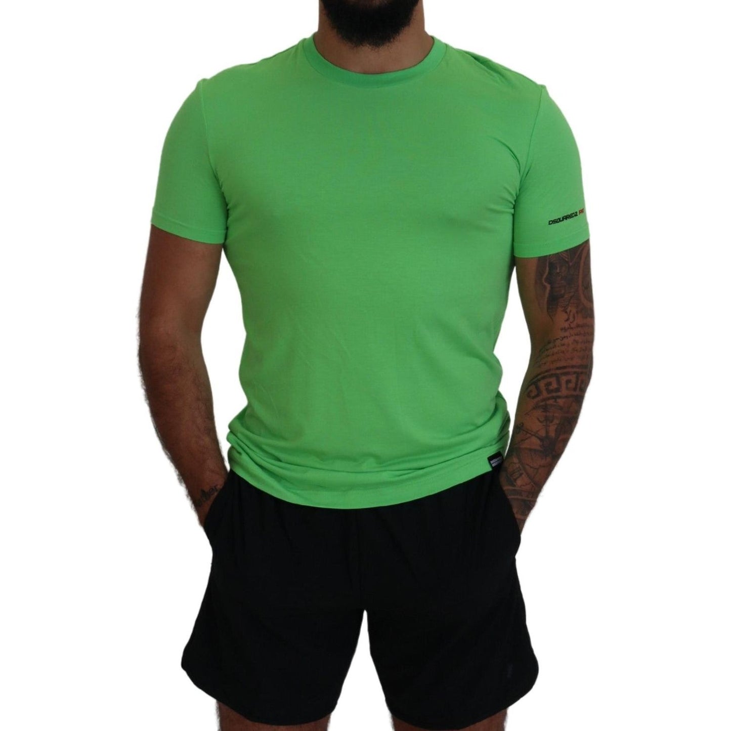 Dsquared² Green Modal Short Sleeves Crewneck T-shirt Dsquared²