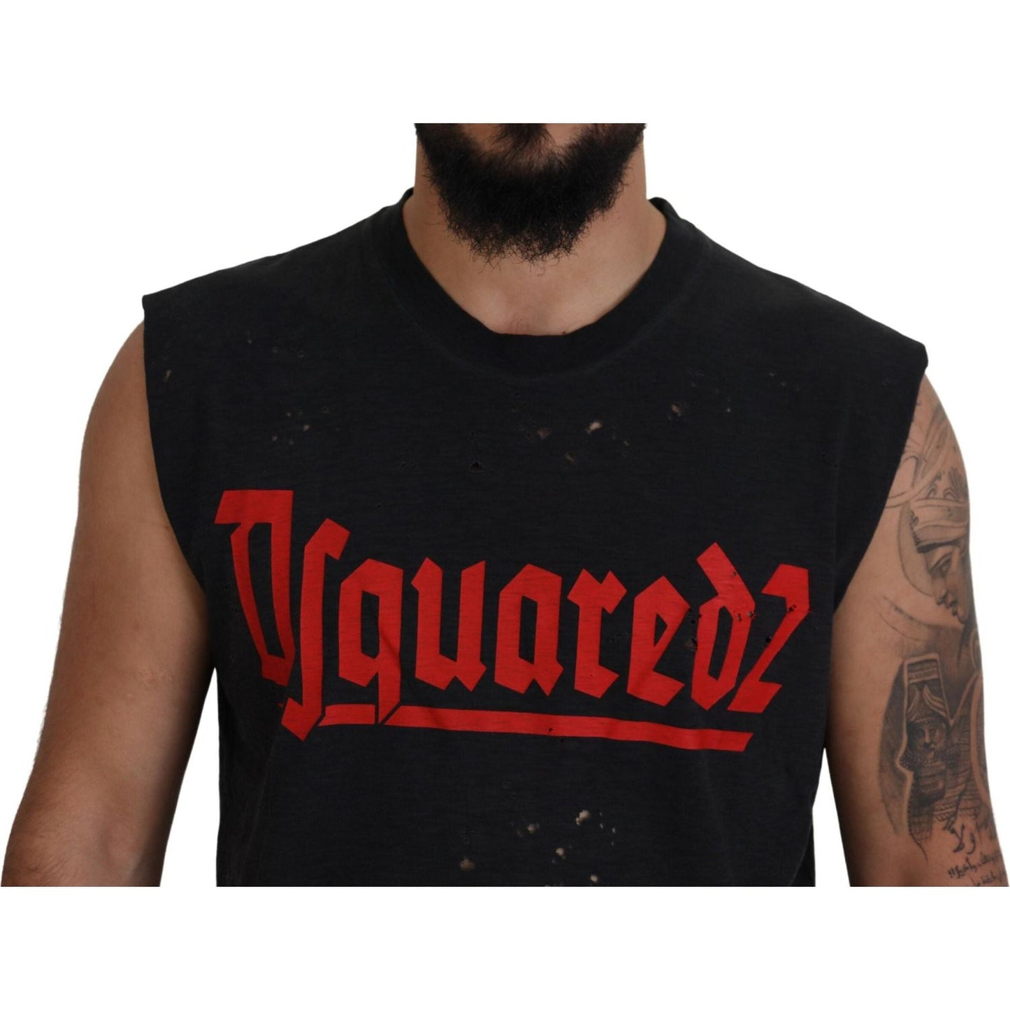 Dsquared² Black Cotton Sleeveless Crewneck Tank T-shirt Dsquared²