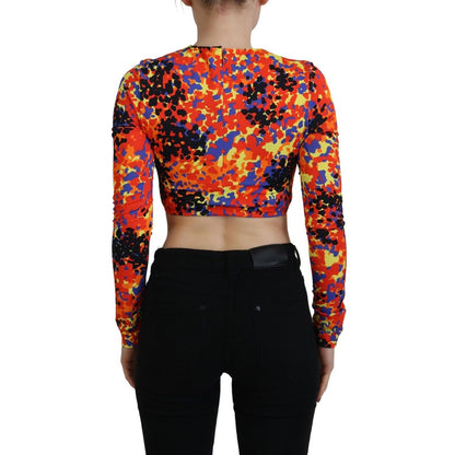 Dsquared² Multicolor Cami Long Sleeves Cropped Blouse Top