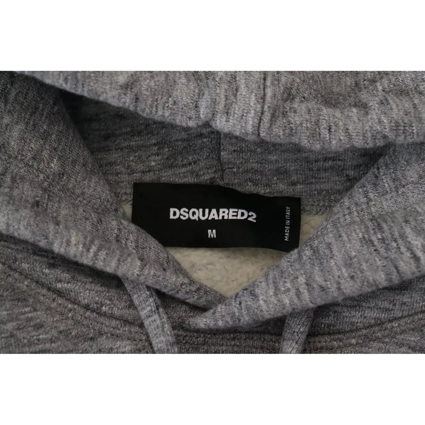 Dsquared² Gray Cotton Hooded Printed Men Pullover Sweater Dsquared²